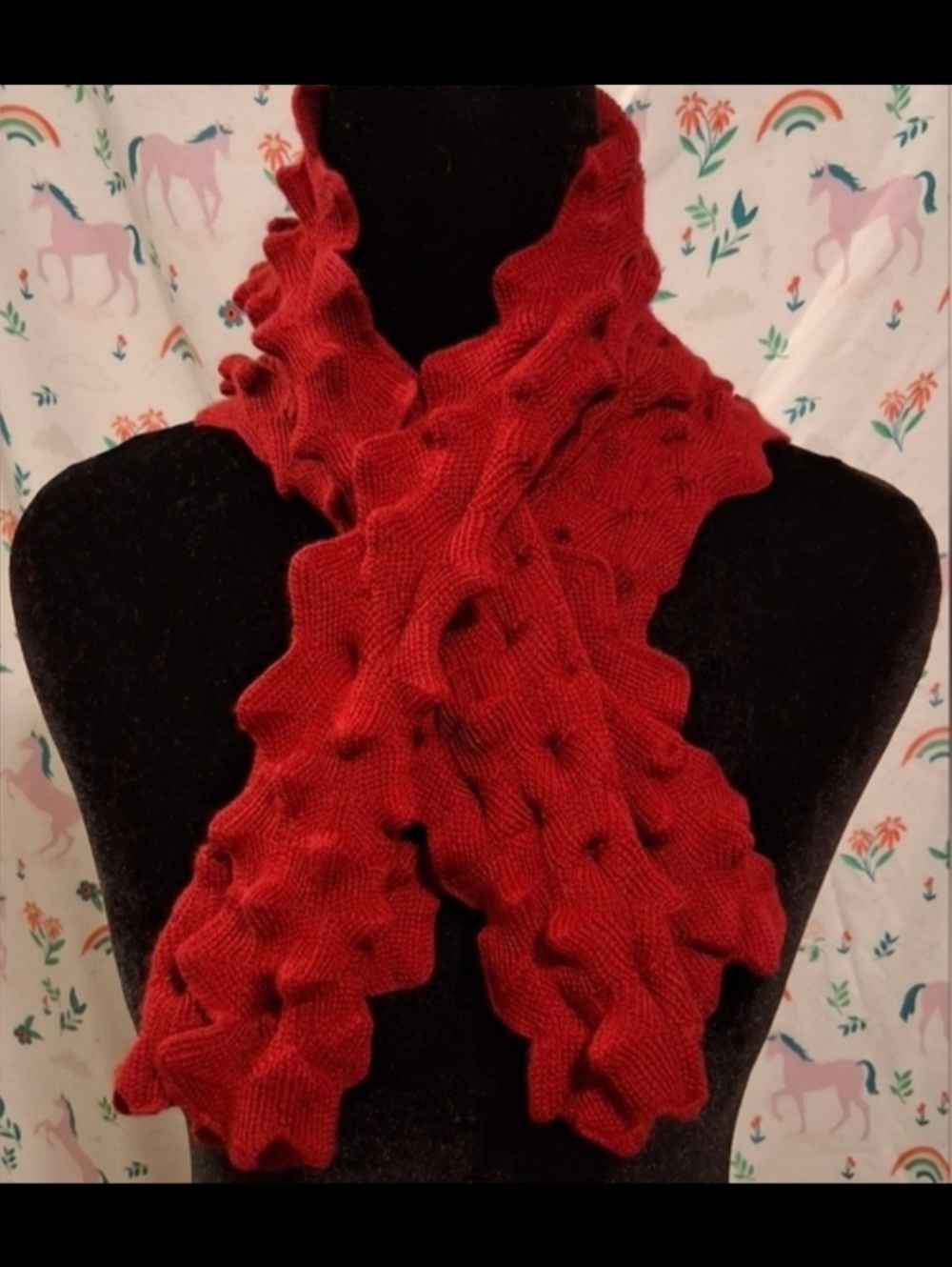NWOT Saint James Alveole Red Honeycomb Casual Winter Knit Scarf Wrap